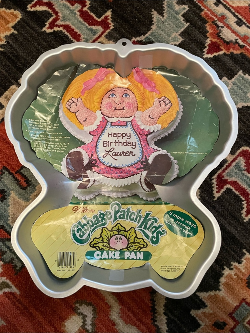 Wilton 1984 GIRL BIRTHDAY CABBAGE PATCH DOLL Cake Pan 2105-1984 With INSERT